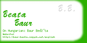 beata baur business card